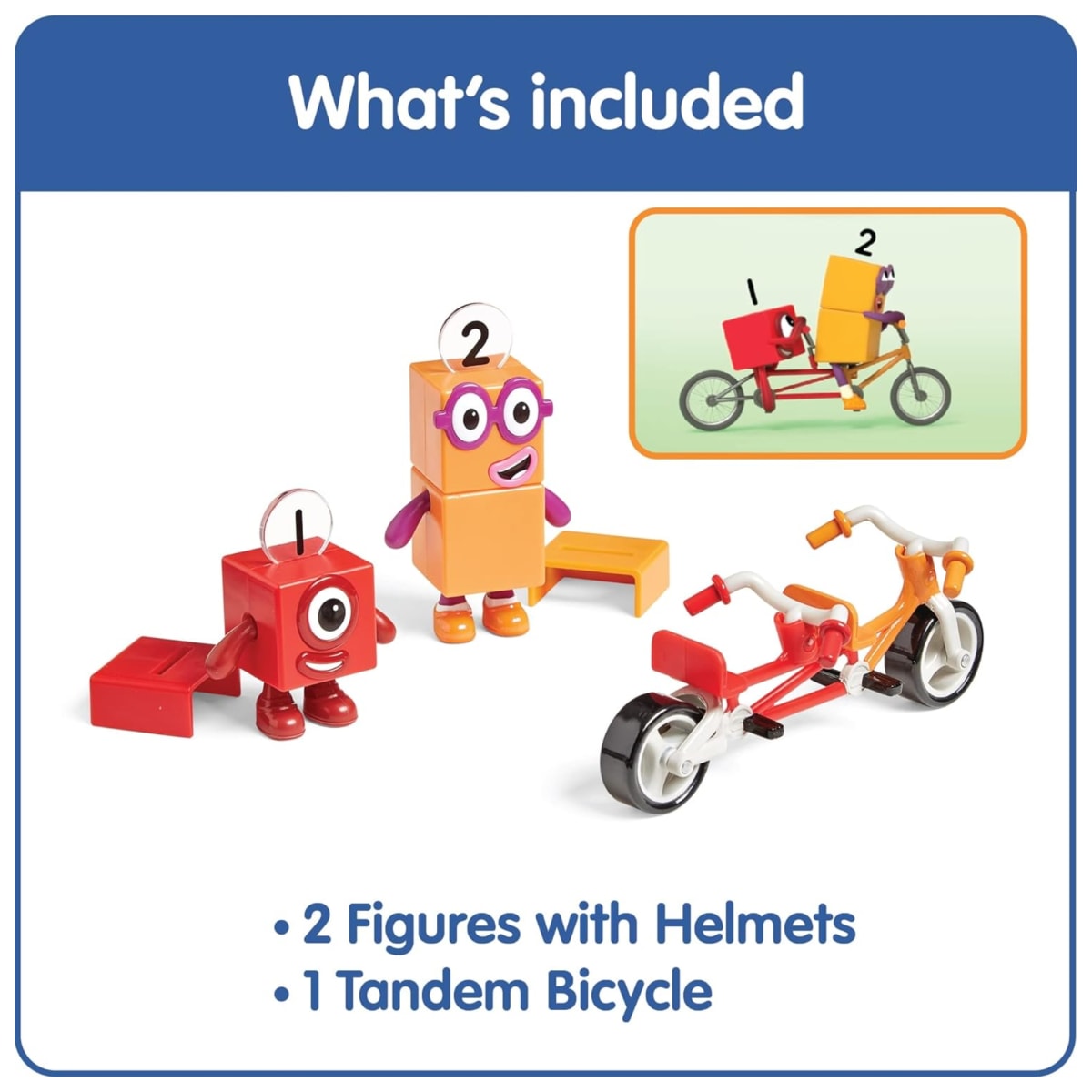 Set de Figuras Number Blocks 1 y 2 con Bicicleta Juguete Educativo Matemático4