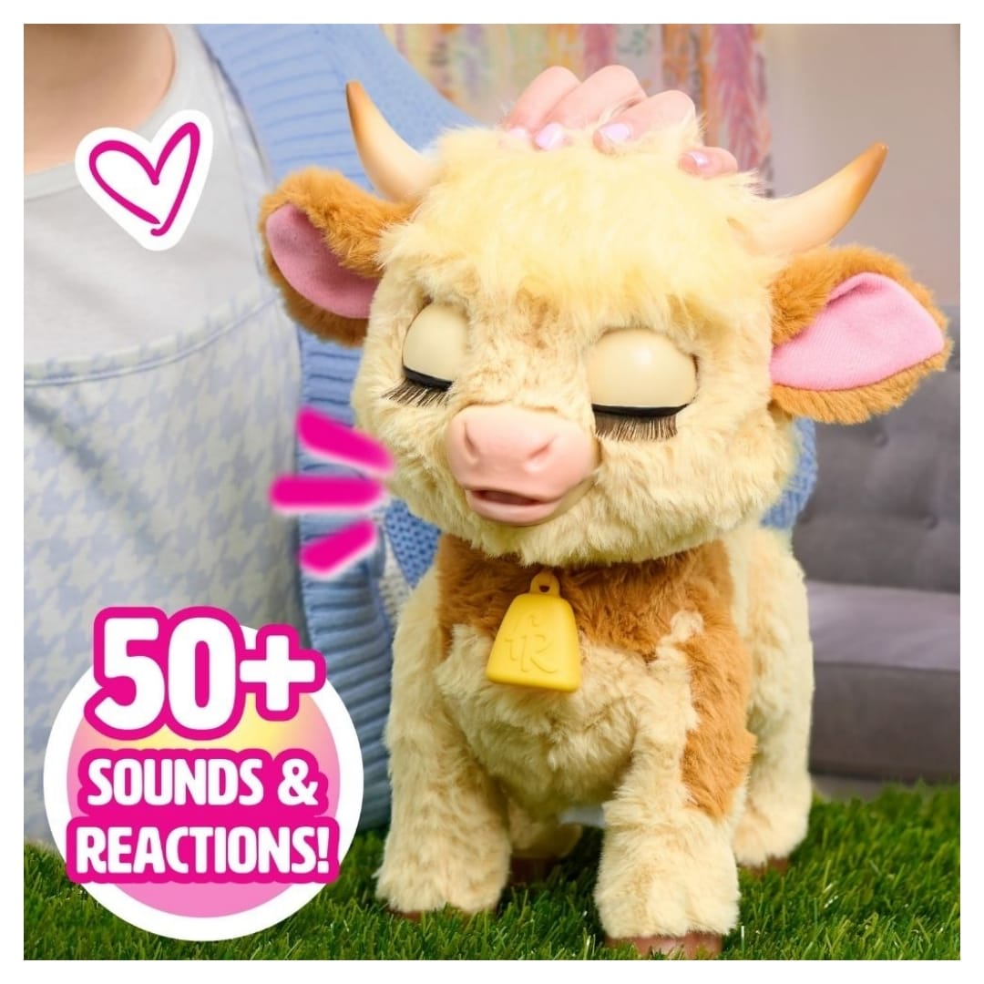 Peluche Interactivo Juguete Furreal Maggy Vaquita con sonidos y movimiento 33 cm3
