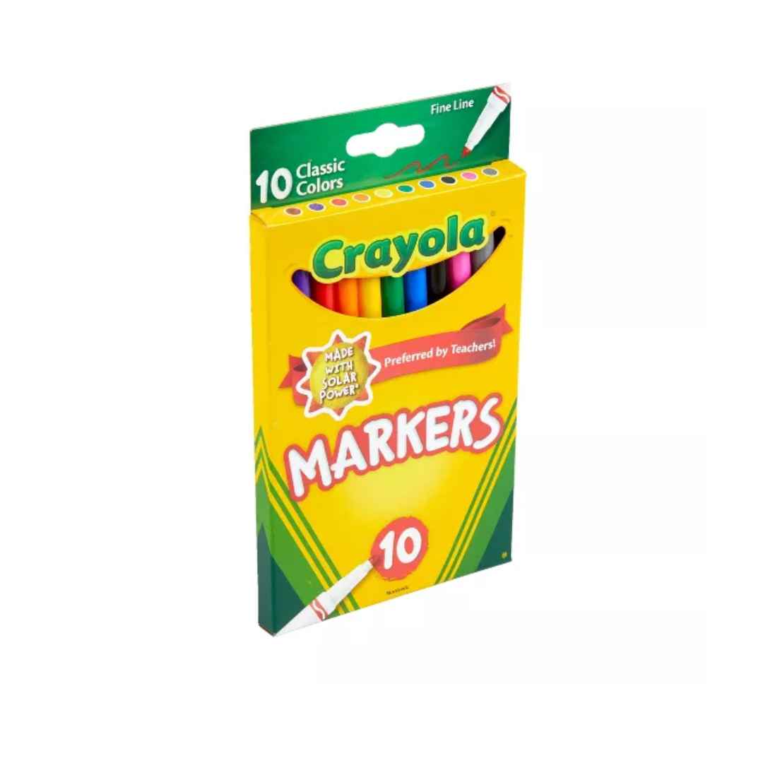 Caja de Plumones Delgados Crayola 10 Colores Clásicos2