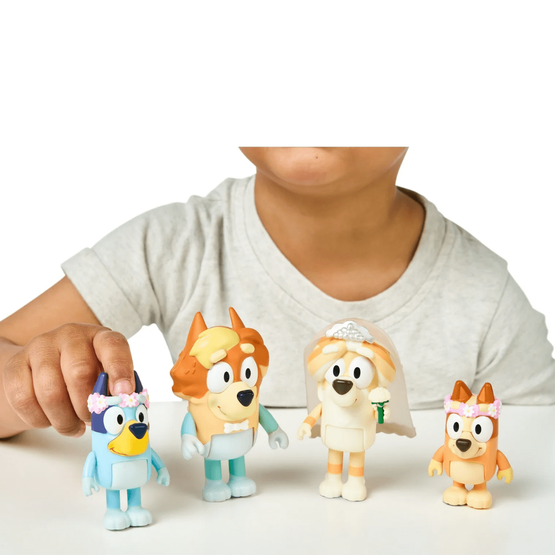 Pack Bluey Matrimonio Tío Rad, Frisky, Bluey y Bingo2