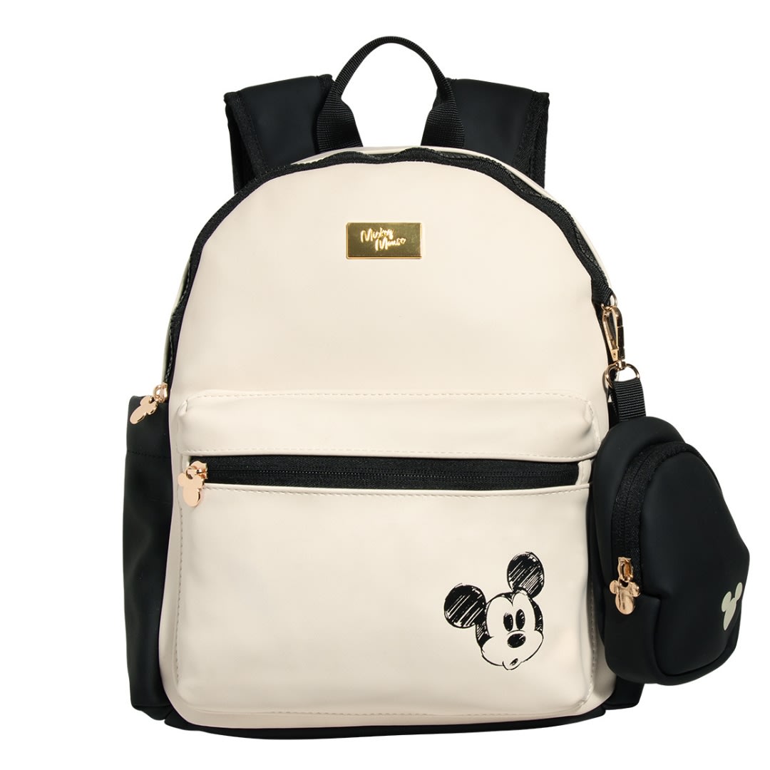 Mini Mochila Mujer Mickey Mouse Black & Cream Limited Edition Disney Con Monedero 0