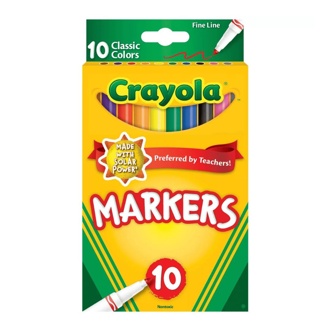 Caja de Plumones Delgados Crayola 10 Colores Clásicos4