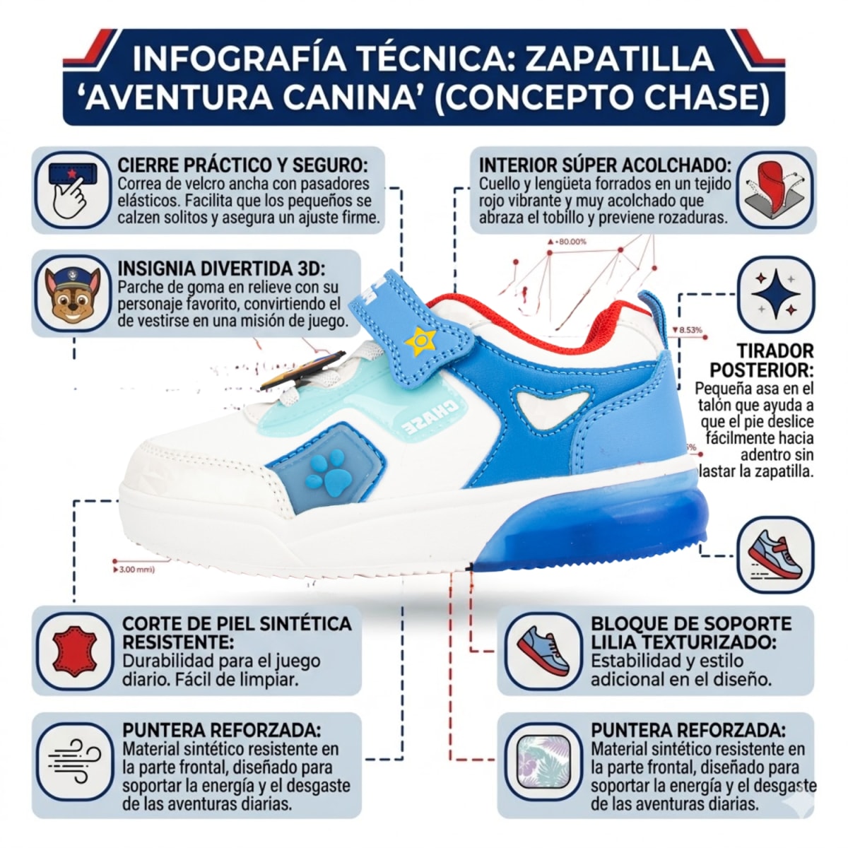Zapatillas Niño Casual Chase Paw Patrol Celeste2