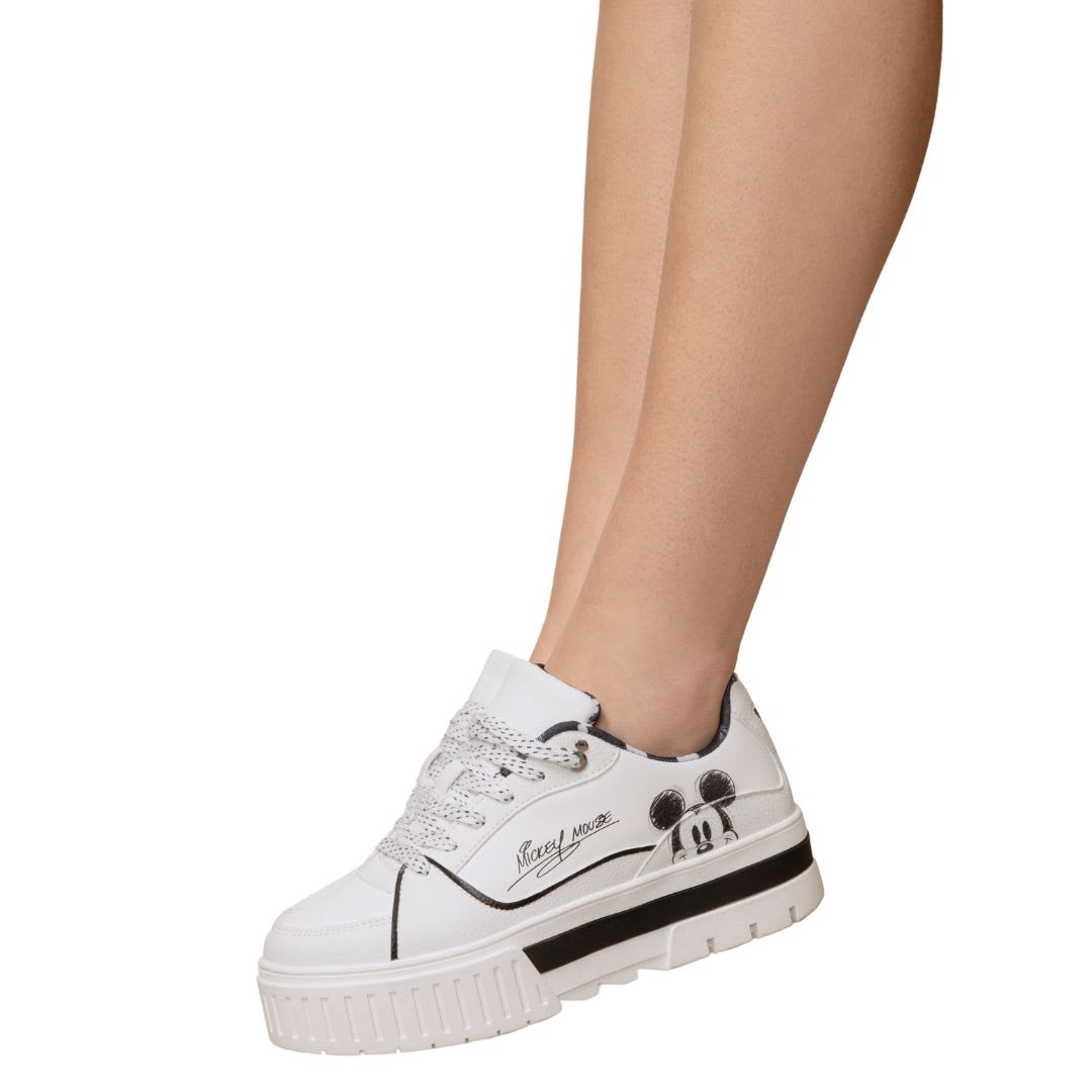 Zapatillas Mujer Mickey Mouse Casual Blanco5