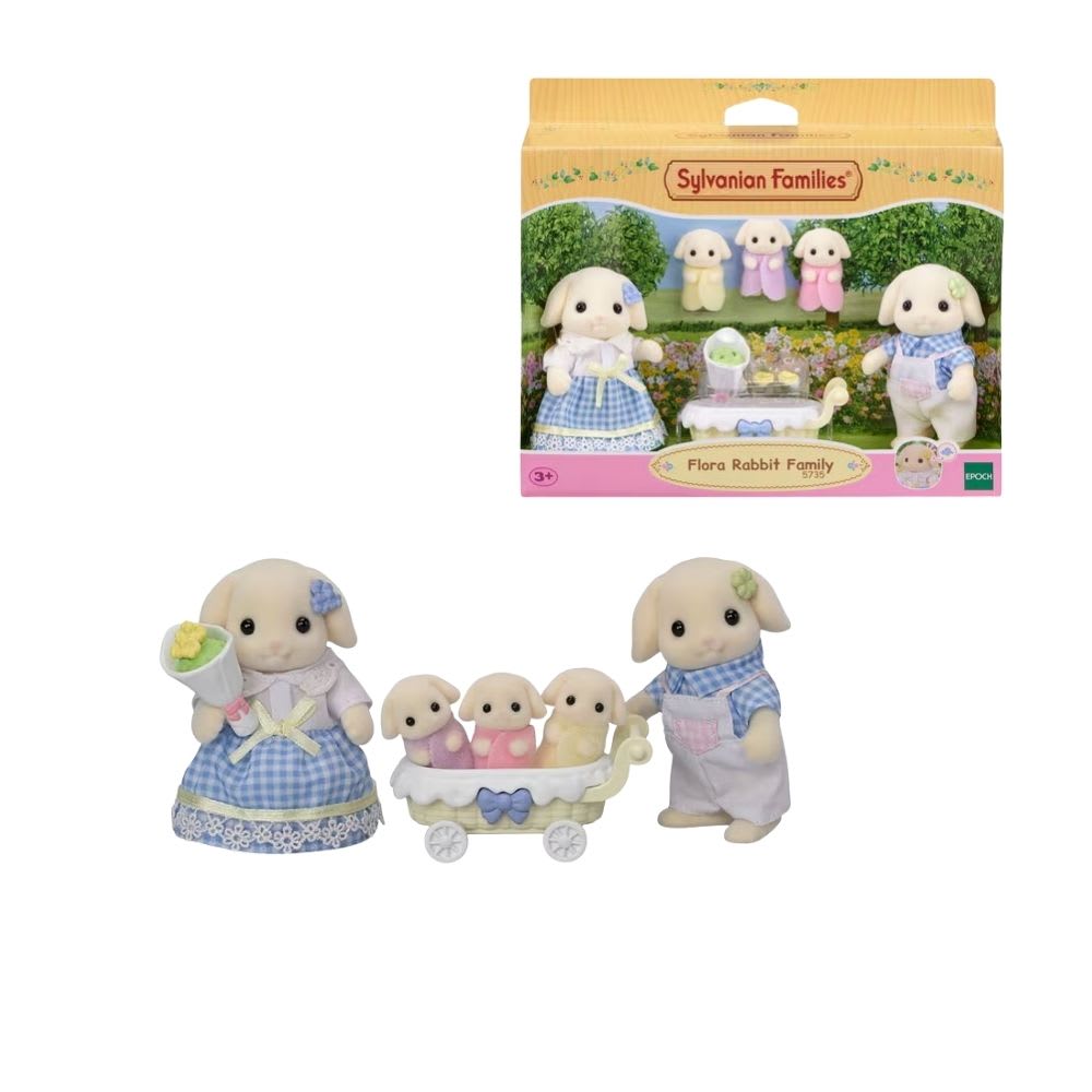 Juguete Sylvanian Ternurines Familia Conejo Flor2