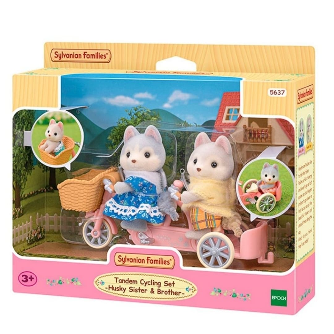 Juguete Sylvanian Ternurines Set Hermanos Husky en Tandem 0