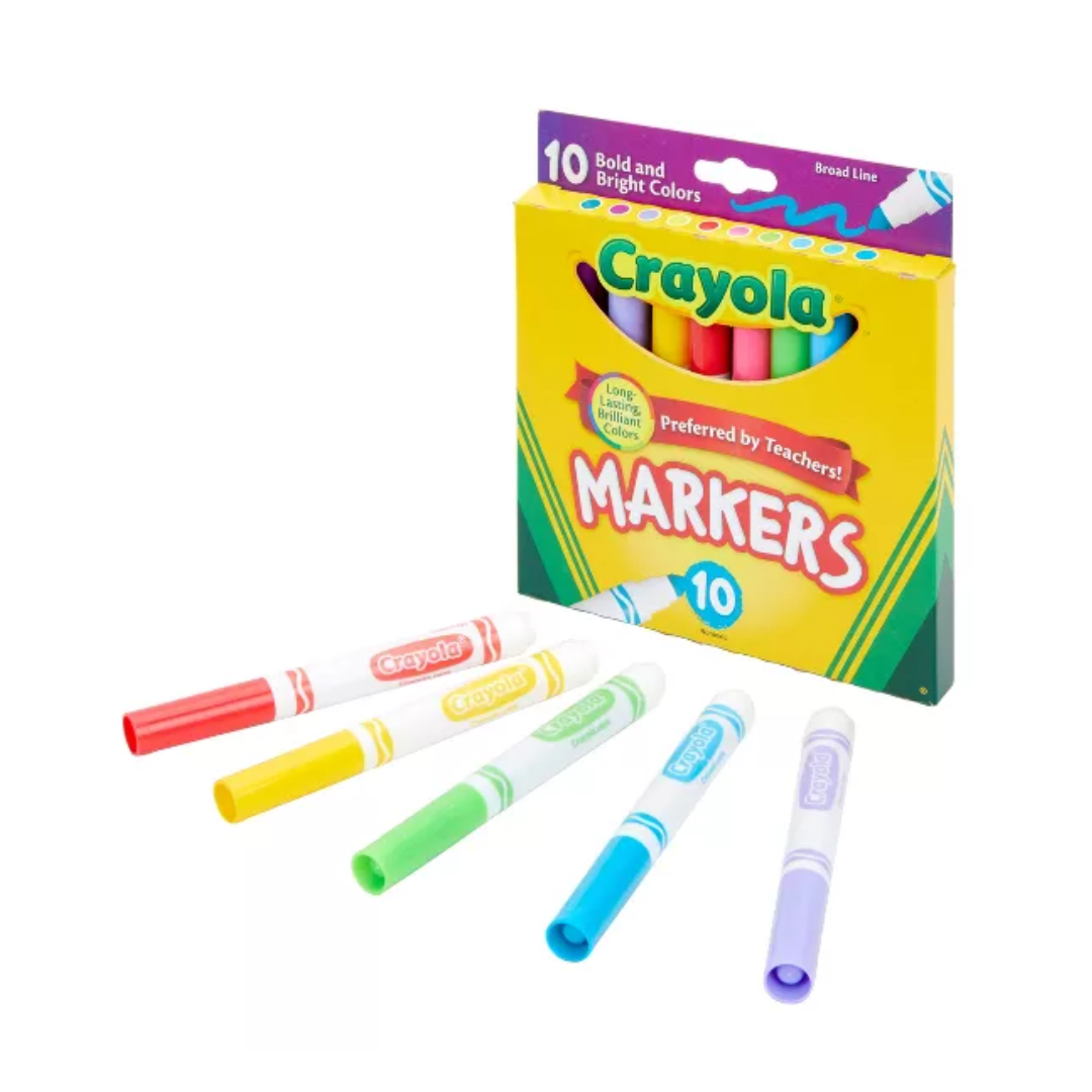 Caja de Plumones Gruesos Crayola 10 Colores Brillantes 0