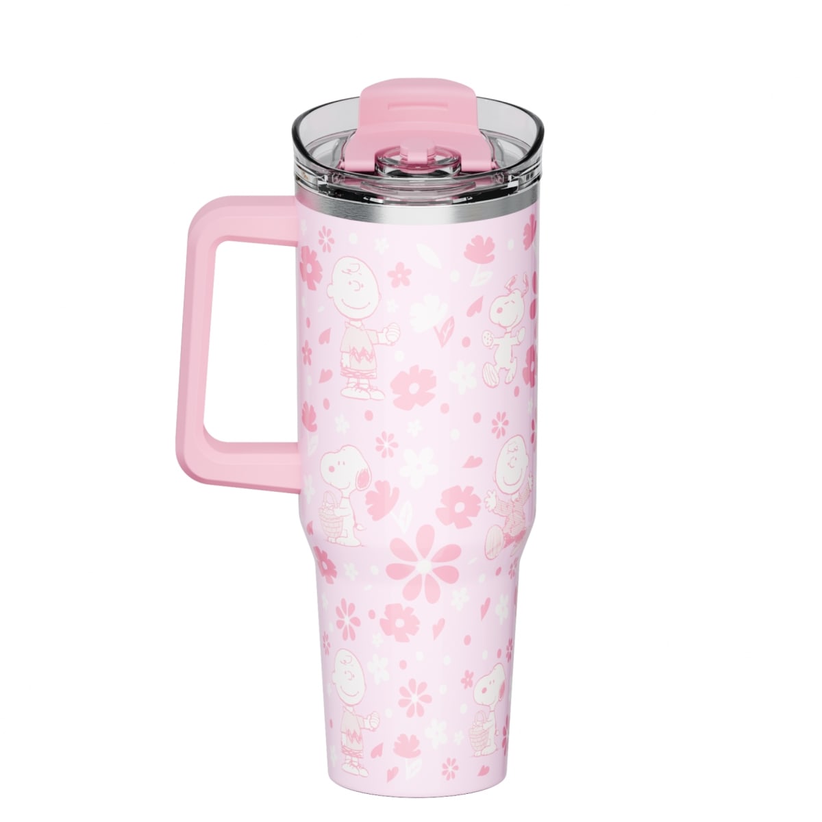 Mug termo Snoopy con asa Kawaii Chibi 1200 ml rosado3