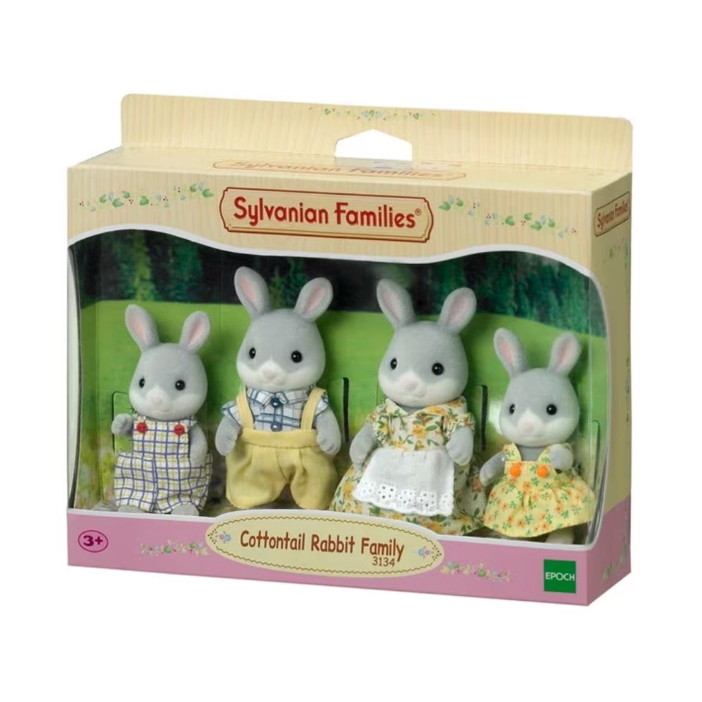 Juguete Sylvanian Ternurines Familia Conejo Colita de Algodon Set Celebracion 0