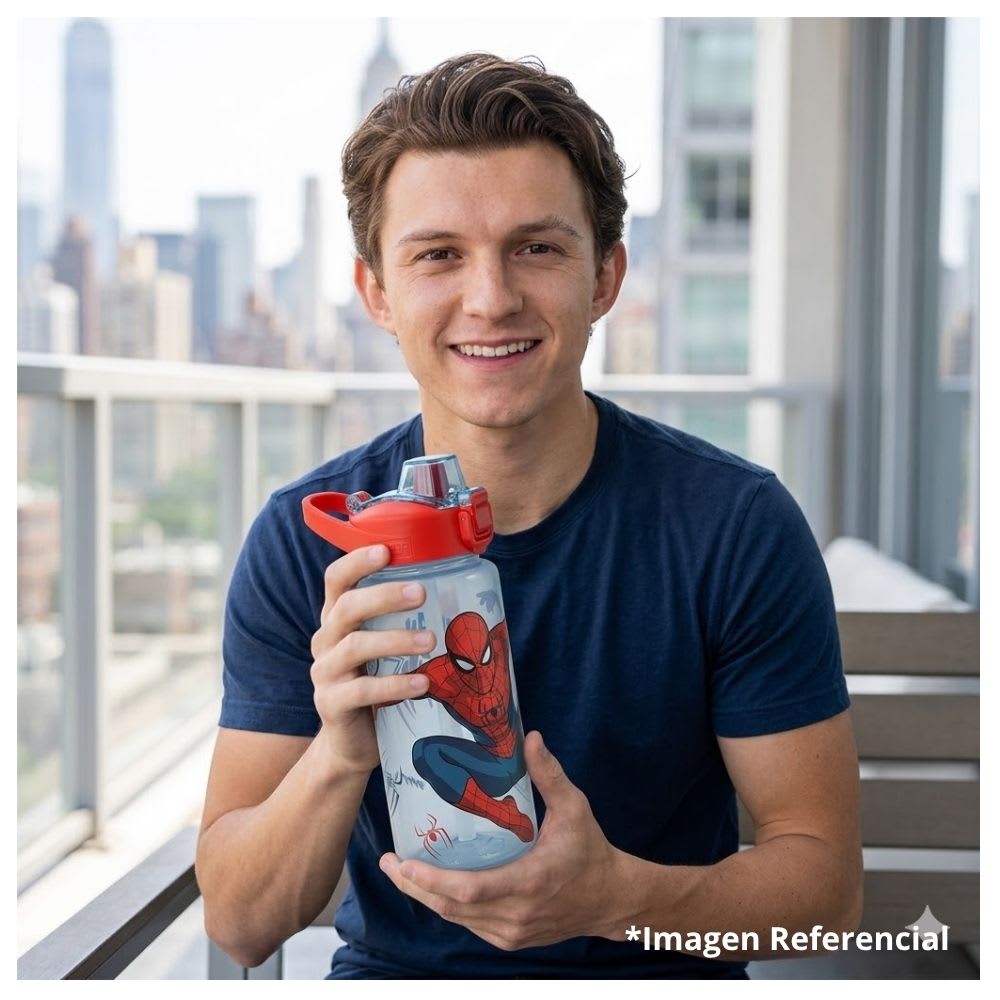 Botella Tomatodo Spiderman Brand New Day Tapa con Boton Cañita Keep 650 ML5
