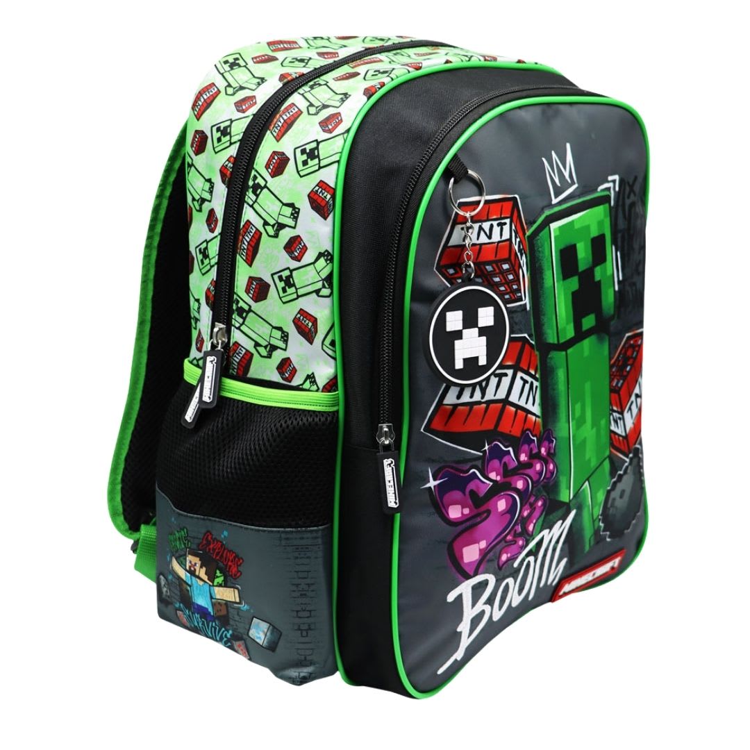 Pack Escolar Mochila Minecraft Creeper Oficio2