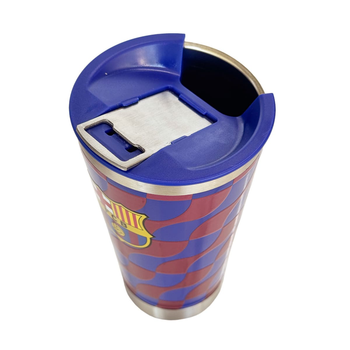 Mug Vaso Acero Termico Barcelona Futbol Azul Con Destapador 500 ML3