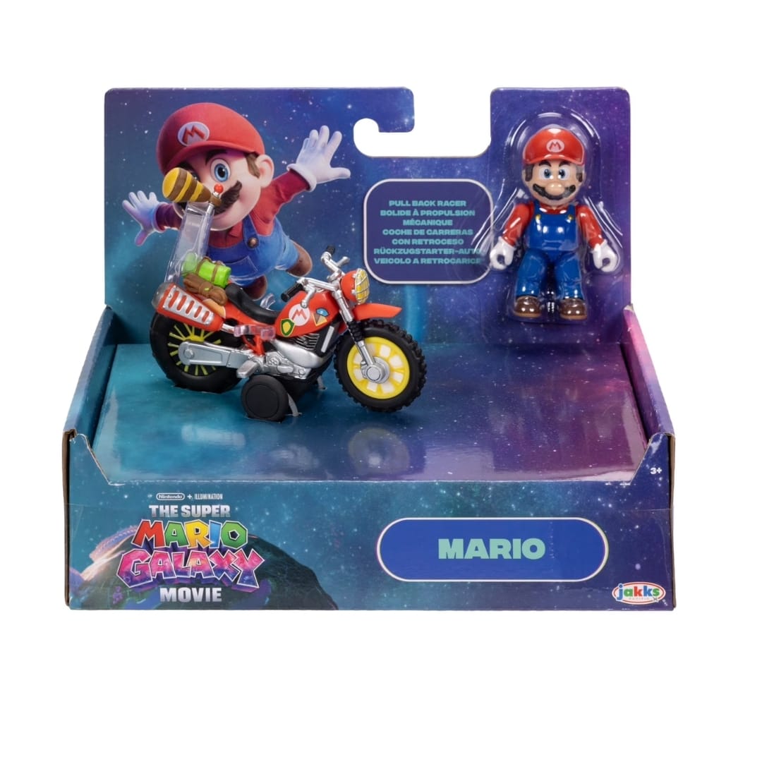 Figura Coleccionable Super Mario Galaxy Mario Bros con su Moto 6 cm Nintendo5