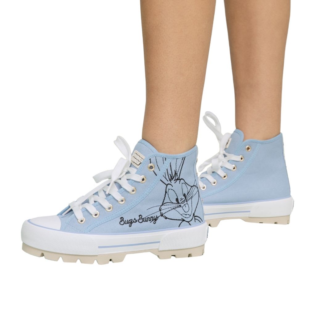 Zapatillas Botin Mujer Looney Tunes Casual Celeste5