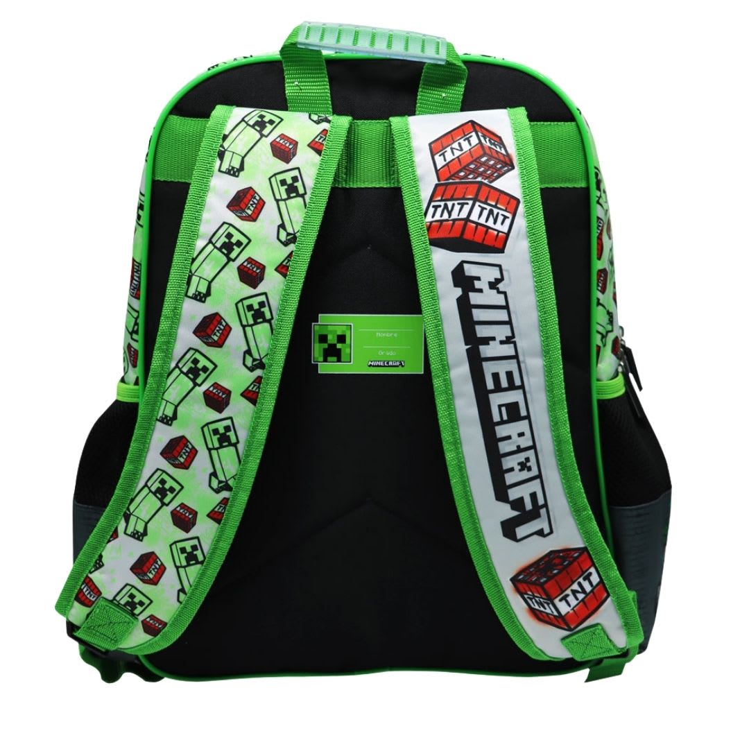 Pack Escolar Mochila Minecraft Creeper Oficio3