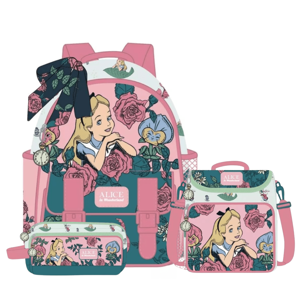 Pack Escolar Nido Mochila + Lonchera + Cartuchera Alicia en el Pais de las Maravillas 0