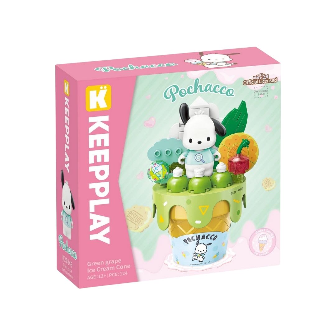 Keeppley Sanrio Pochacco - Set Armable Cono Crujiente Sabor Matcha Verde3