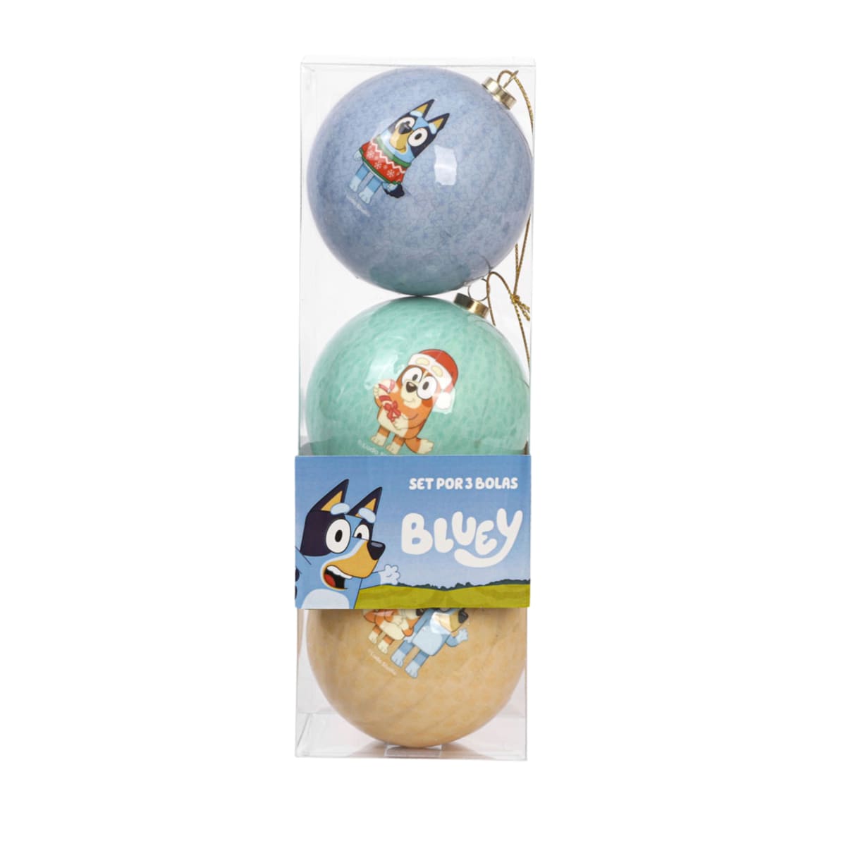 Set Bolas Navidad Arbol Bluey X3 unds 8cm Modelo 23