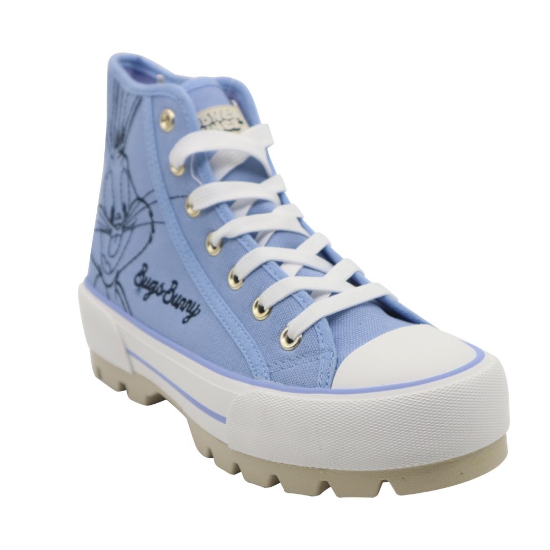 Zapatillas Botin Mujer Looney Tunes Casual Celeste3