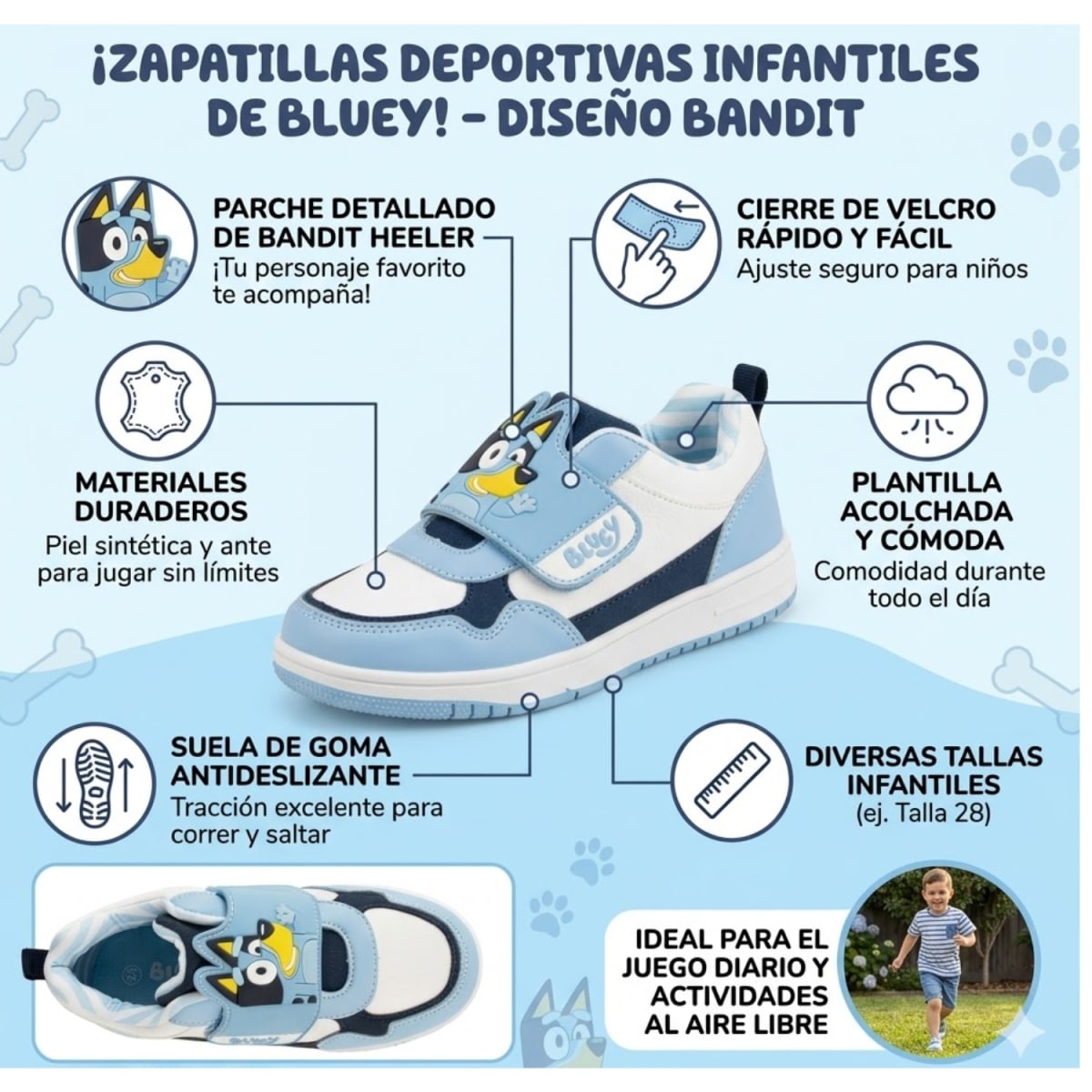 Zapatillas Niño Casual Bluey Celeste2