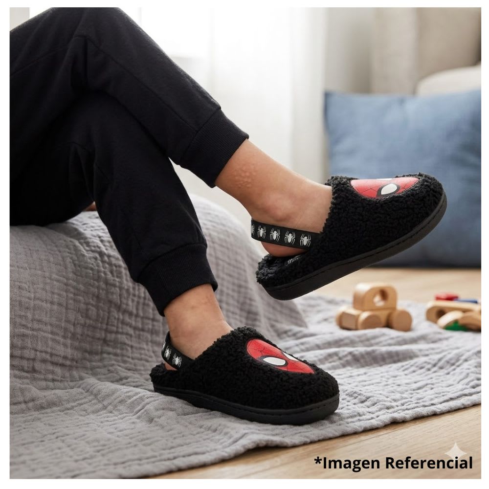 Pantuflas Niño Spiderman Negro6