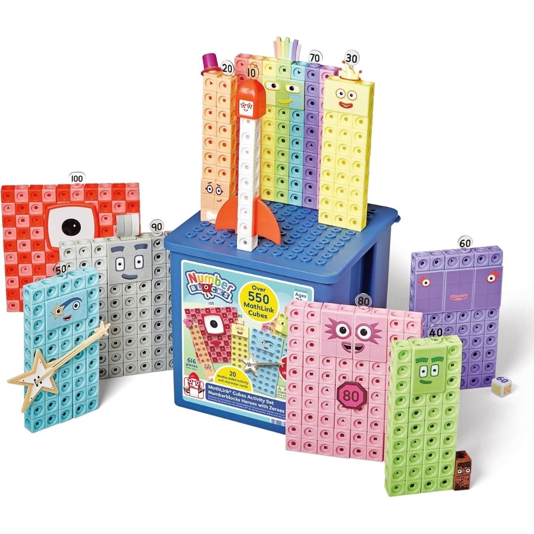 Set Didactico Number Blocks 10 - 100 Heroes con Zeros 0