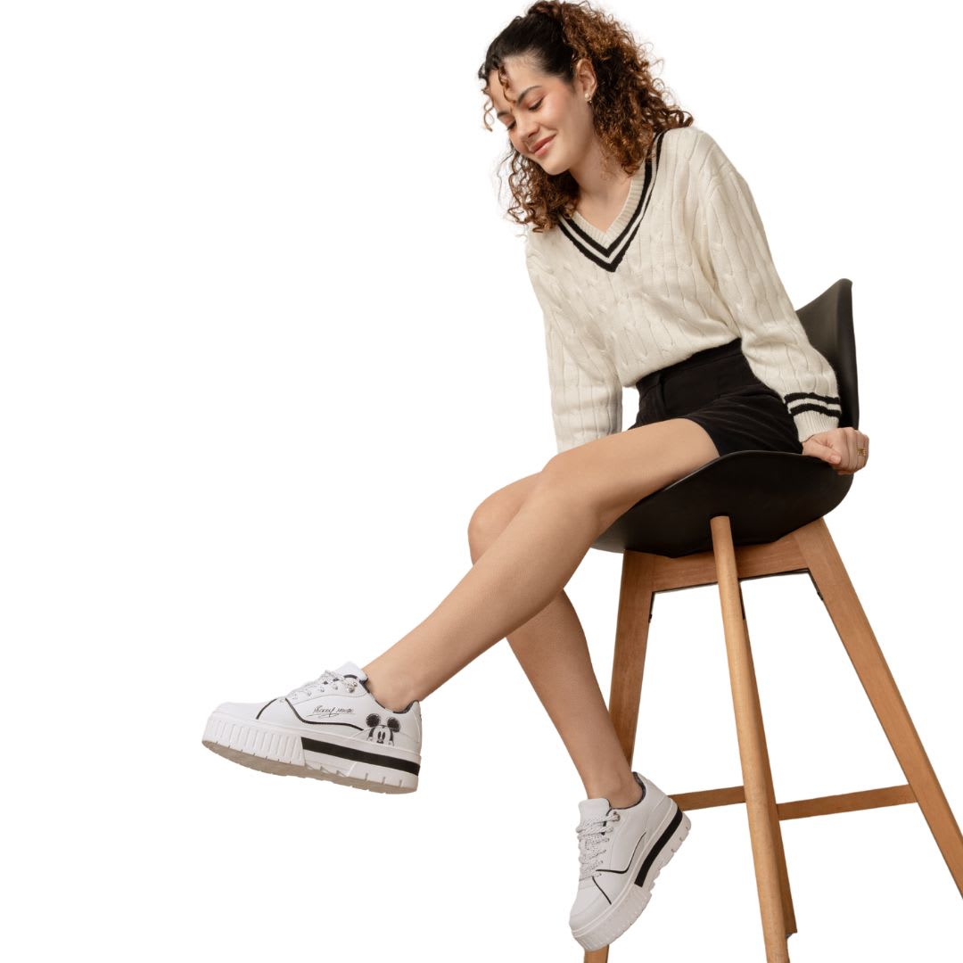 Zapatillas Mujer Mickey Mouse Casual Blanco6