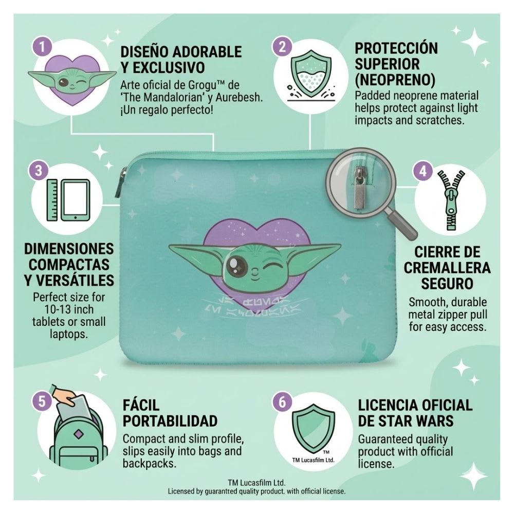 Estuche Organizador Star Wars Baby Yoda Neopreno2