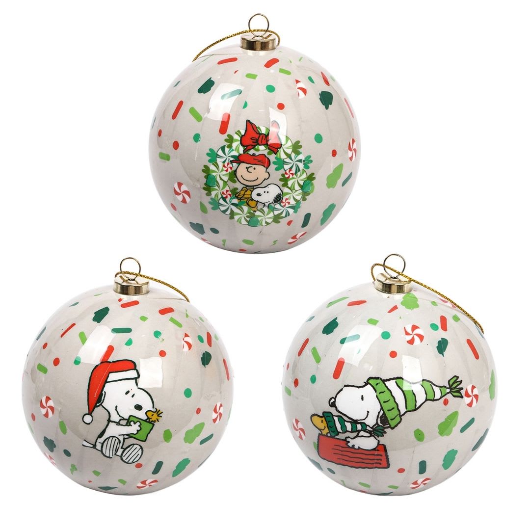 Set Bolas Navidad Arbol Snoopy X3 unds 8cm Modelo 1 0