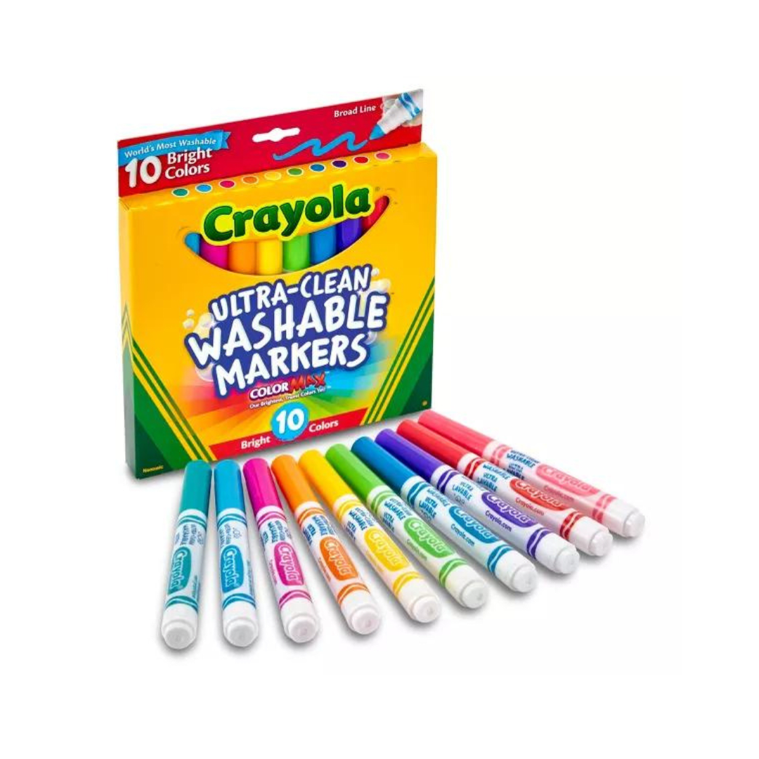 Caja de Plumones Lavables Gruesos Crayola 10 Colores Brillantes 0