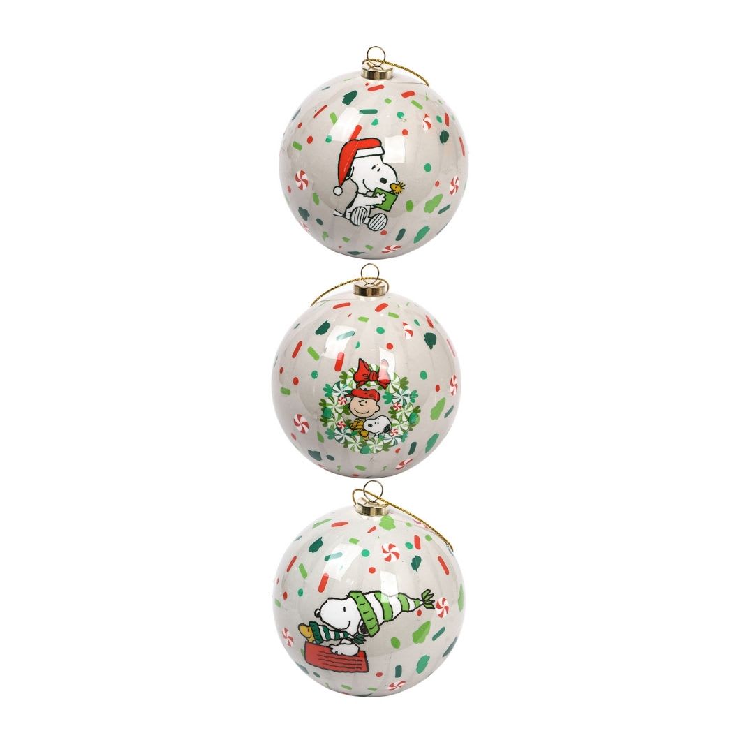 Set Bolas Navidad Arbol Snoopy X3 unds 8cm Modelo 12