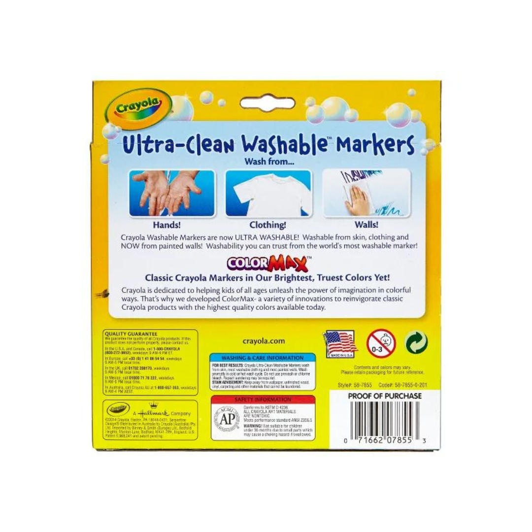 Caja de Plumones Lavables Gruesos Crayola 10 Colores Brillantes3