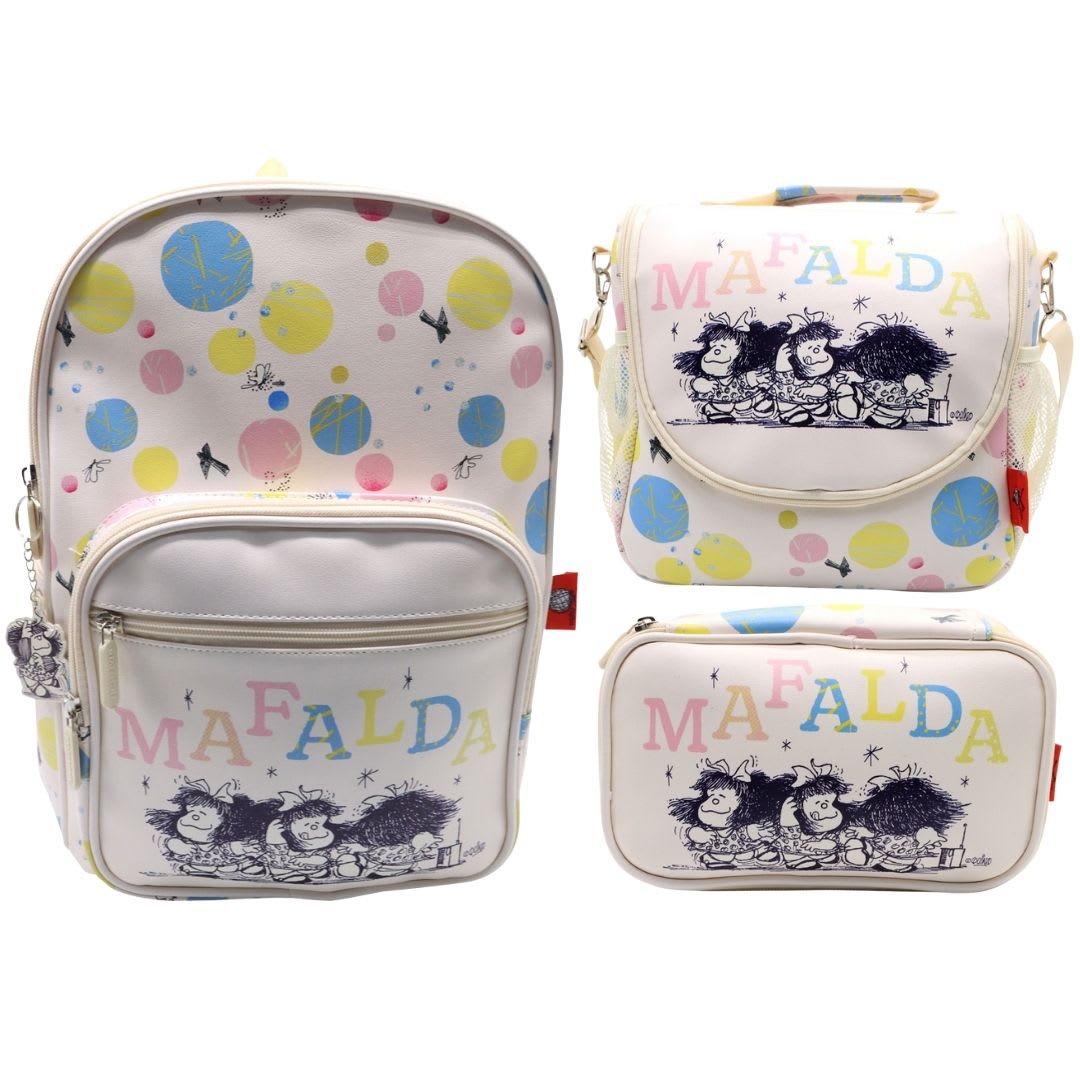 Pack Escolar Mochila Mafalda Blanco Oficio 0
