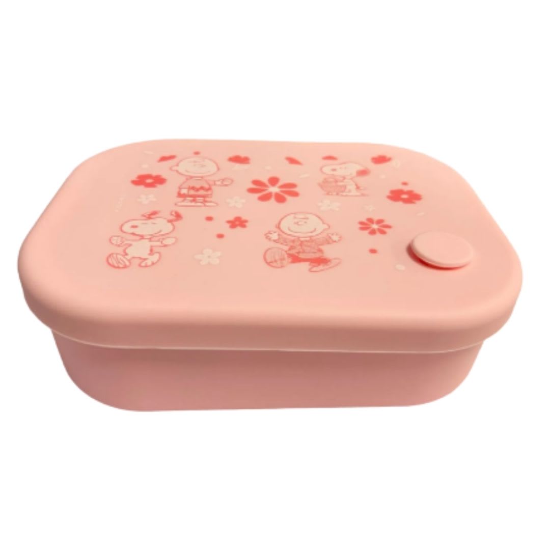 Taper con Cuchara Escolar Snoopy Rosado 560 ML 0