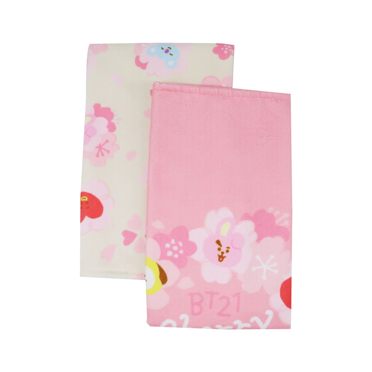 Set de Toallas x2 BTS BT21 Kawai Rosado Blanco 0