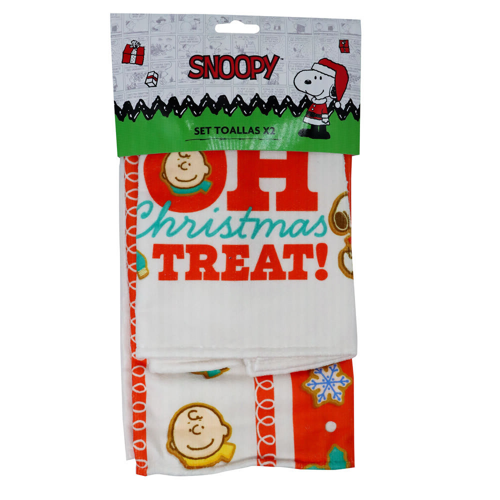 Set Secadores Navidad Cocina Snoopy x2 45x65cm Blanco 0