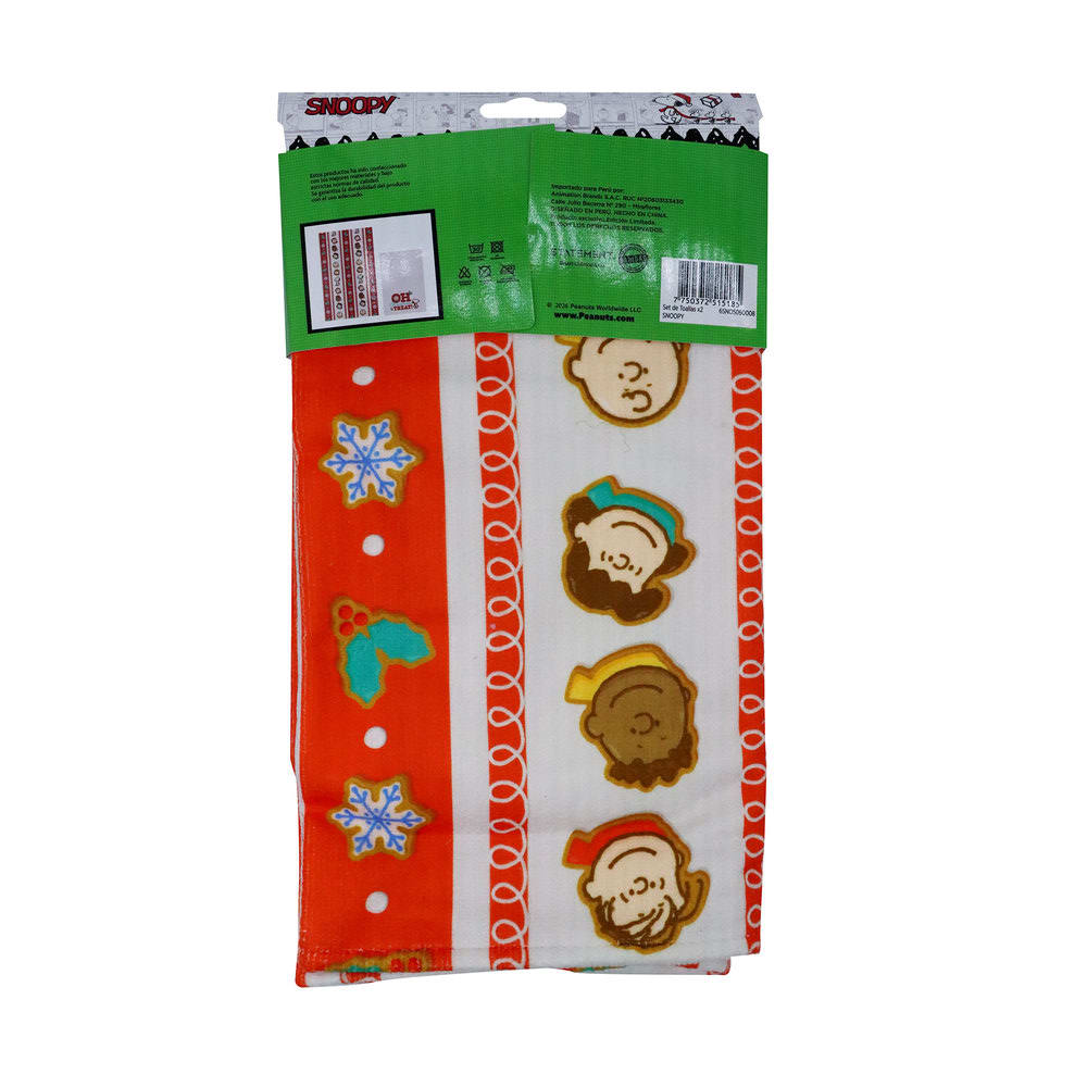 Set Secadores Navidad Cocina Snoopy x2 45x65cm Blanco2