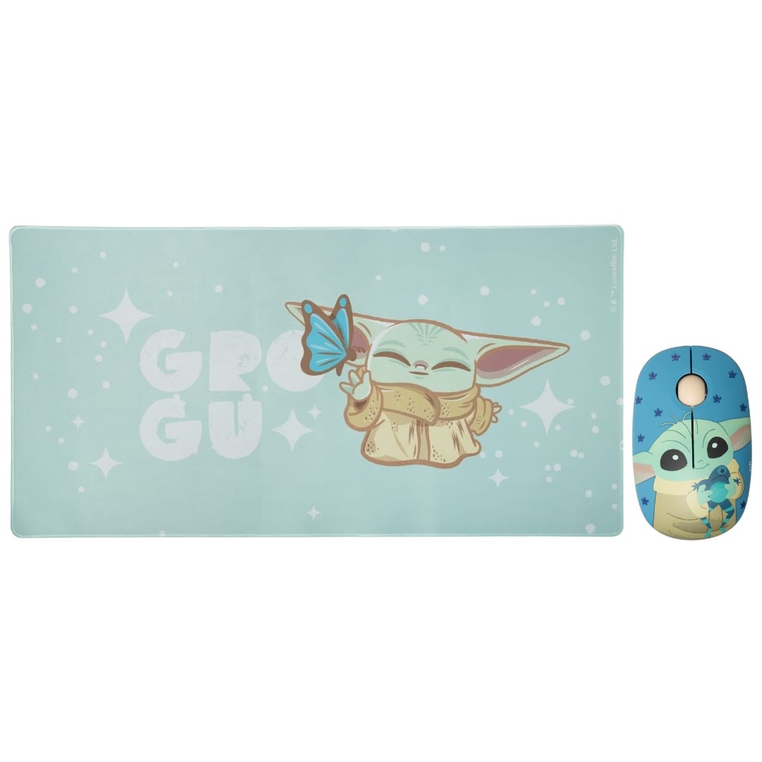 Mouse Inalambrico + Pad Desk Star Wars Baby Yoda Neopreno Antideslizante 80x40 CM Mod 2 0