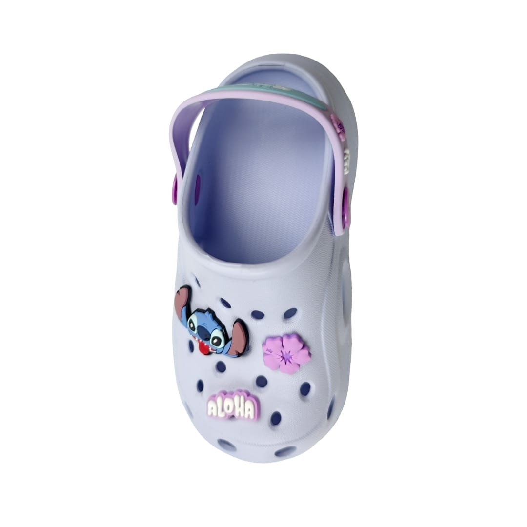 Sandalias Niña Clog Casual Stitch Celeste2