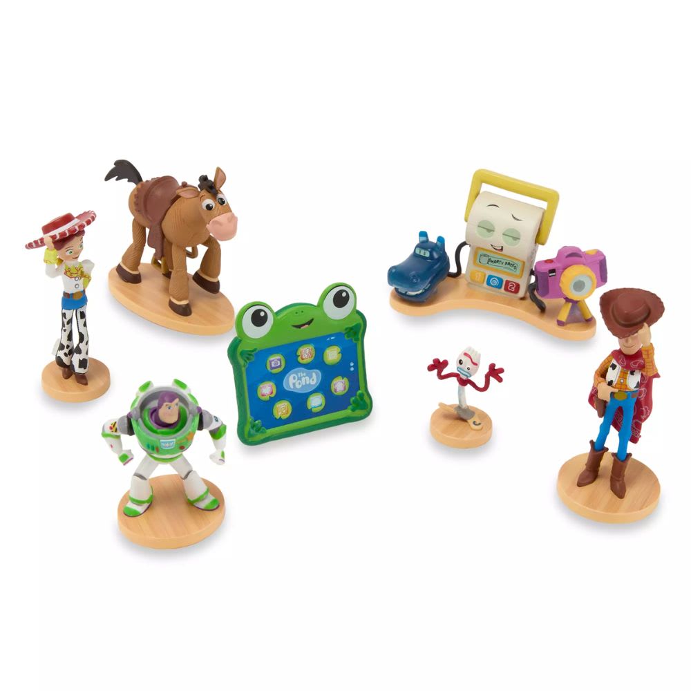 Playset Toy Story 5 Disney Store 7 Figuras Woody Buzz Forky Lilypad Bullseye Jessie Tech2