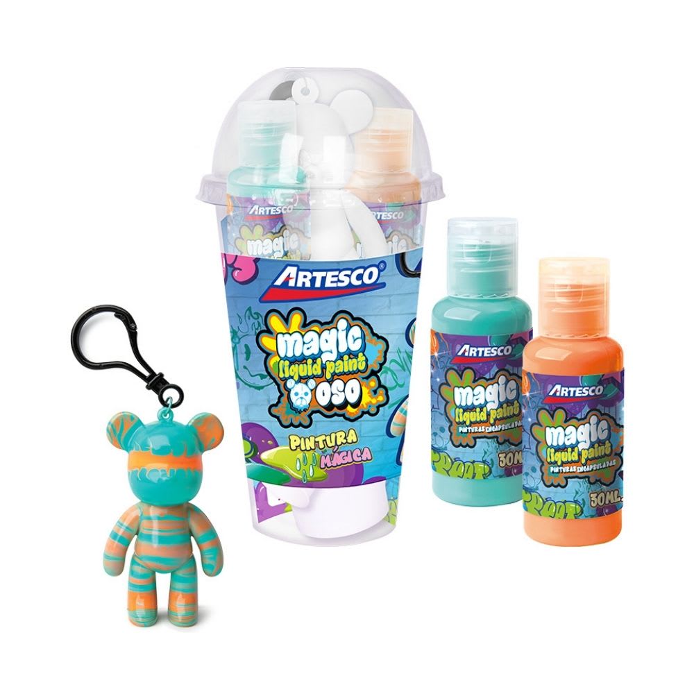Pack Creativo Artesco Magic Liquid Paint Oso2