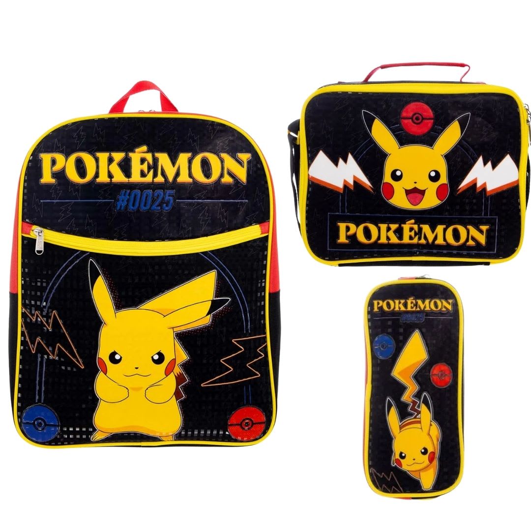 Mochila Oficio + Lonchera + Cartuchera Pokemon #0025 0