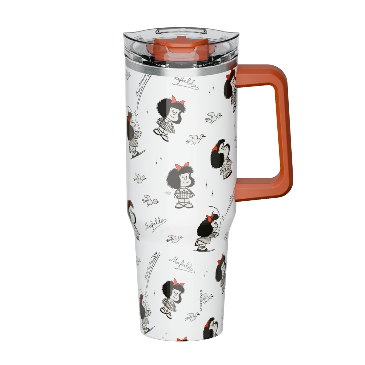 Mug termo Mafalda con asa Kawaii Chibi 1200 ml blanco2