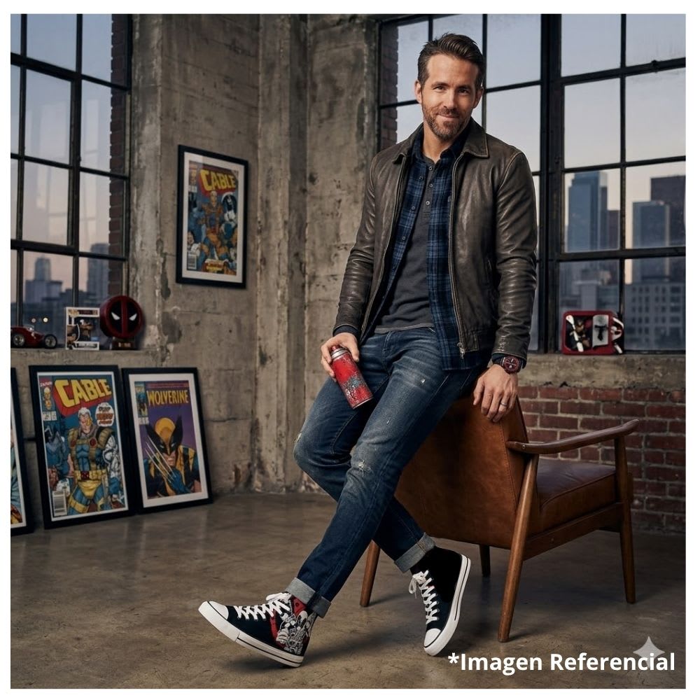 Zapatilla Botin Hombre Marvel Deadpool Negro6