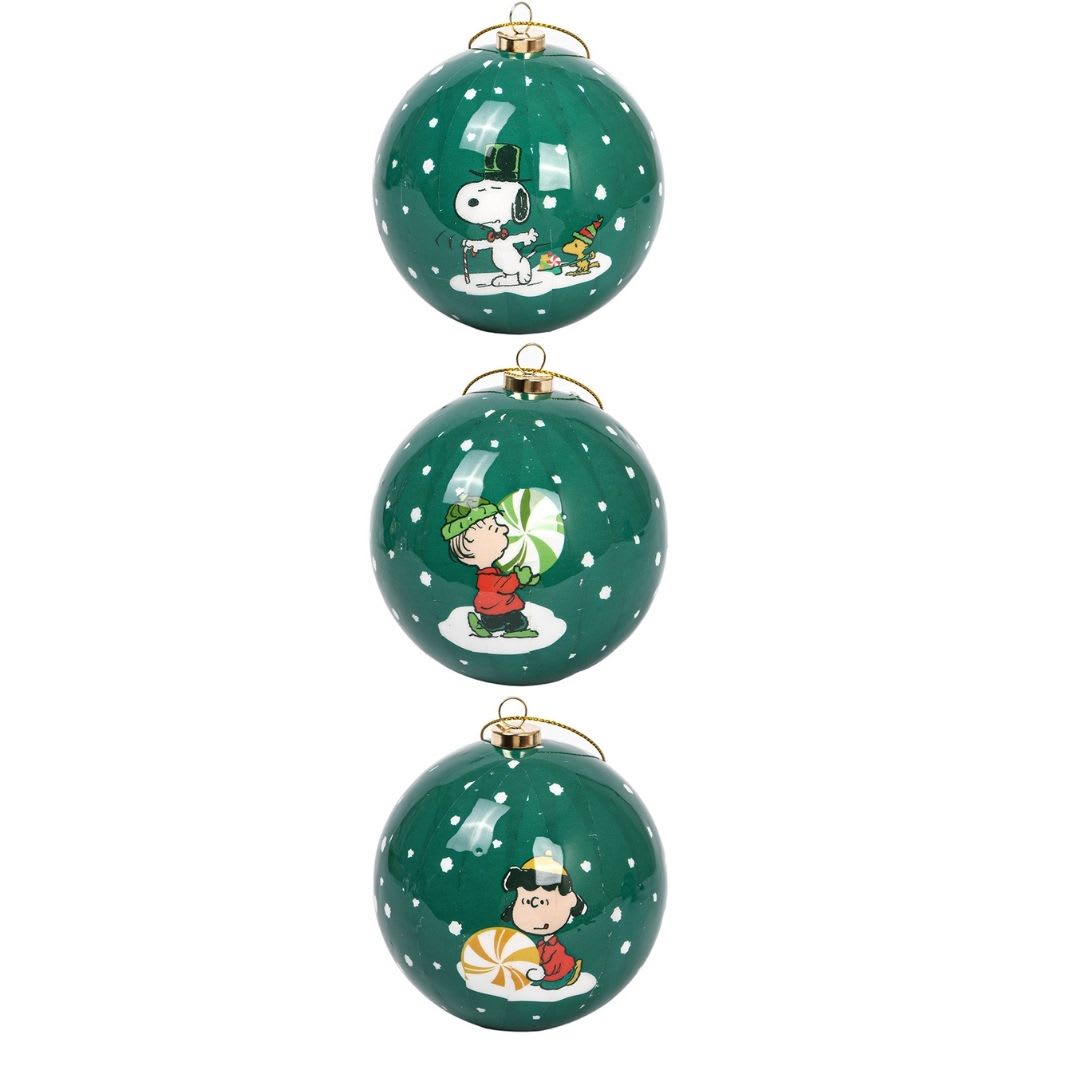 Set Bolas Navidad Arbol Snoopy X3 unds 8cm Modelo 32