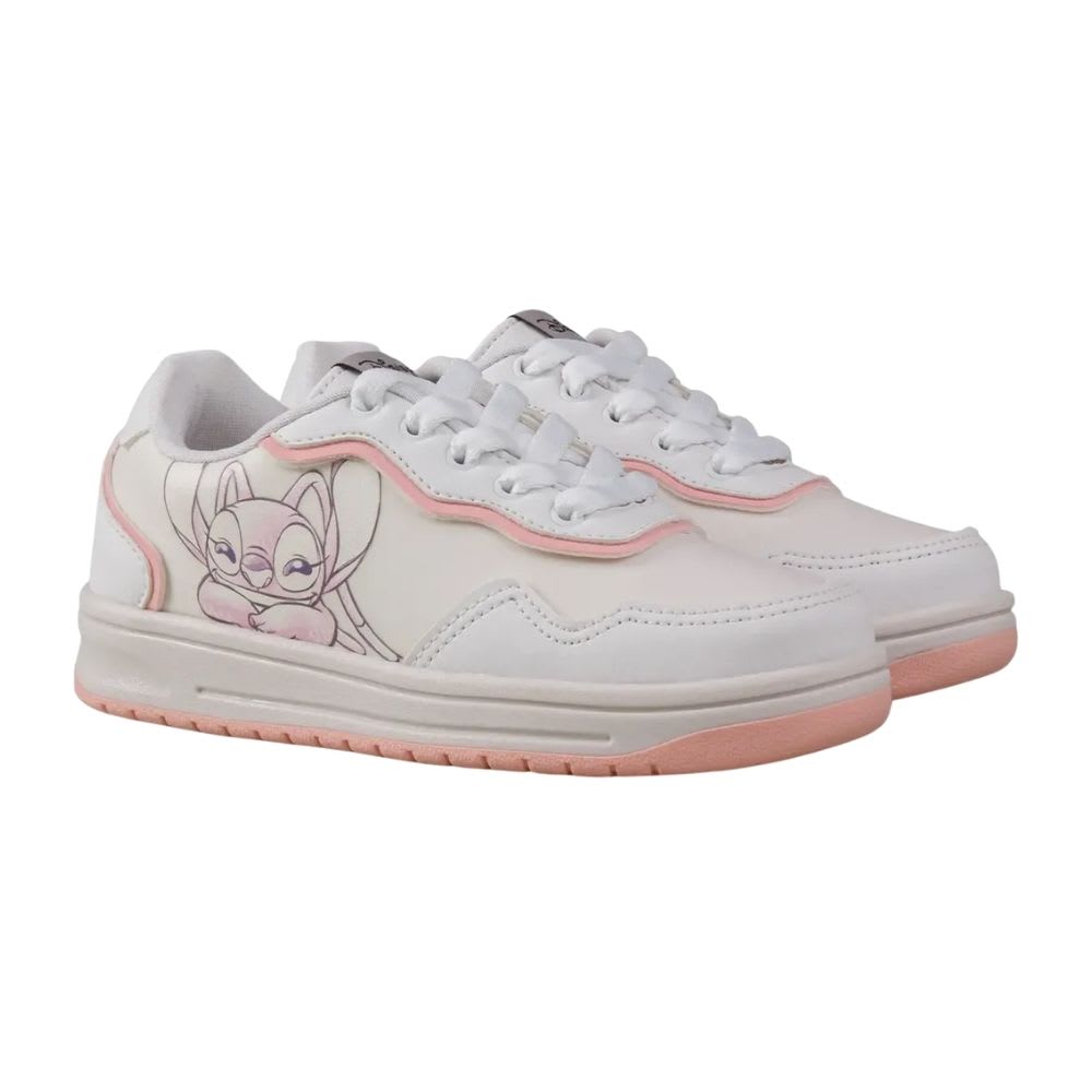 Zapatillas Mujer Casual Angel Stitch Blanco Rosado2
