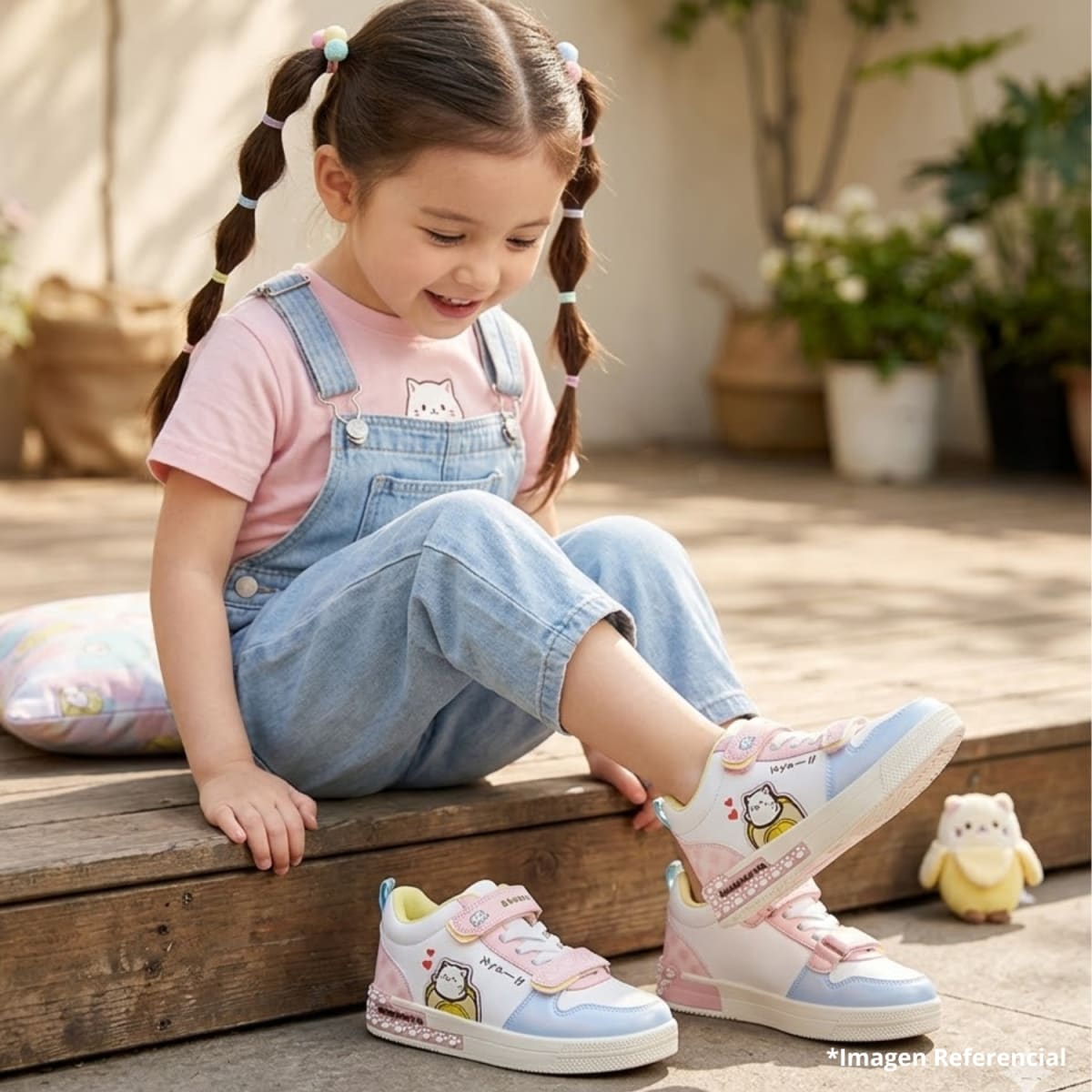 Zapatillas Botin Niña Casual Bananya Rosado6