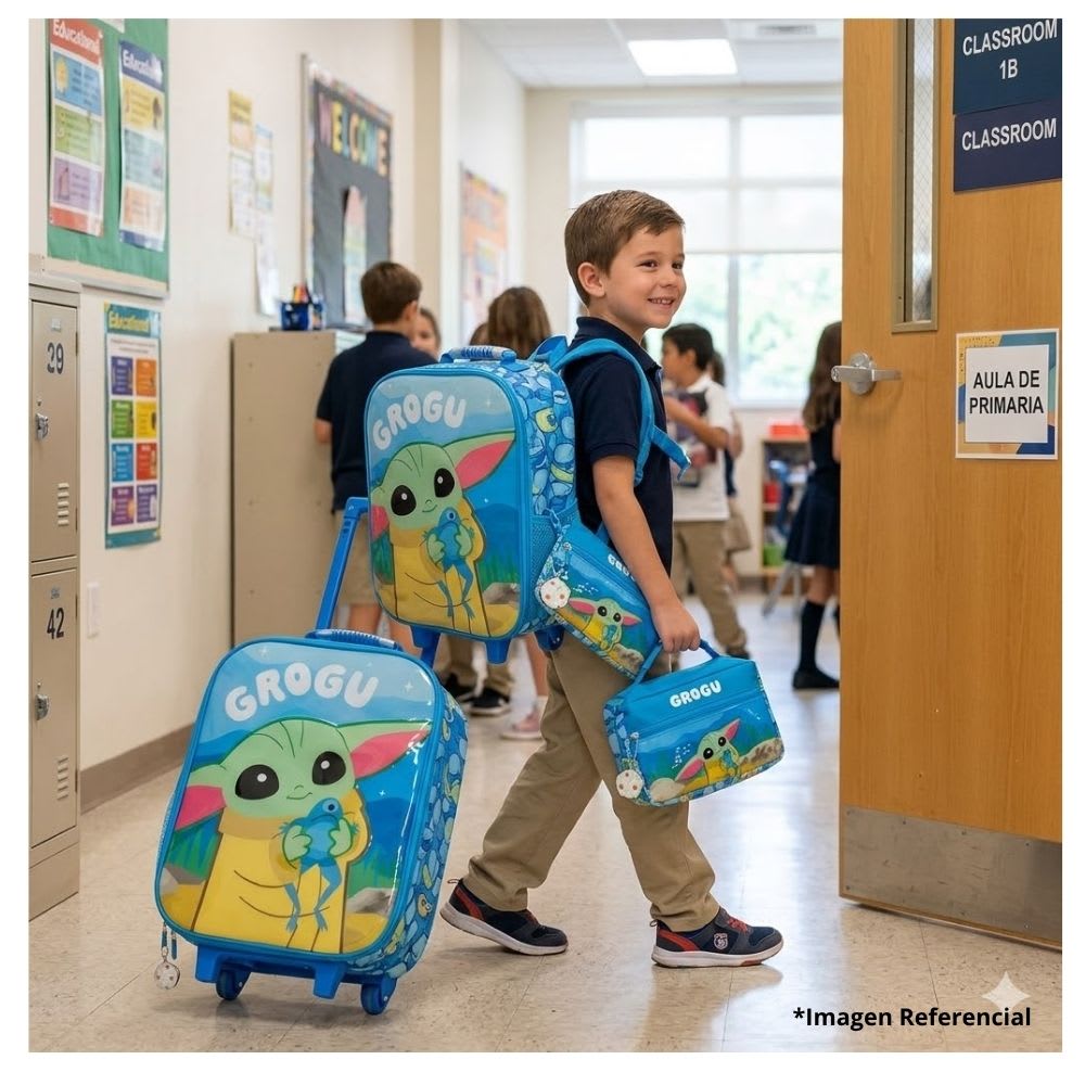Pack Escolar Maleta Baby Yoda Azul Oficio5