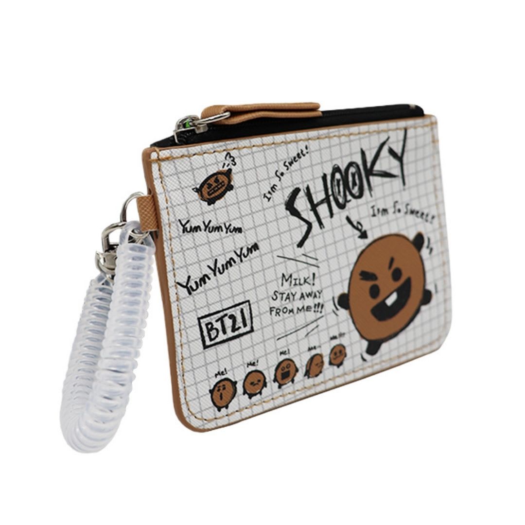 Tarjetero BT21 Shooky Line Friends Diseño KPop Kawaii 12x8.5 cm2