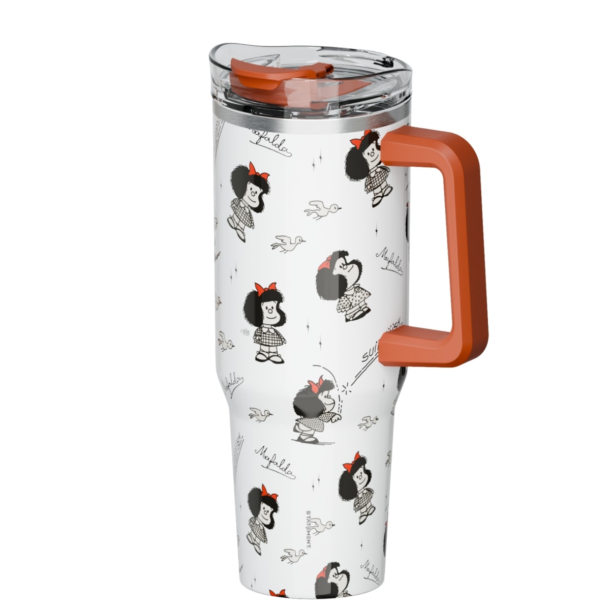 Mug termo Mafalda con asa Kawaii Chibi 1200 ml blanco4